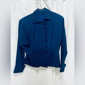 ‘FORSTMANN’ 100% Virgin Wool Vintage 1940s Wasp Waist Blazer RARE!!